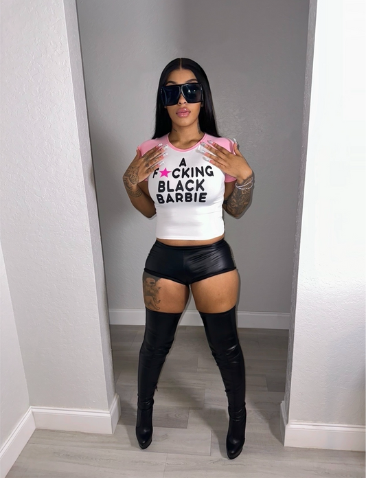 BLACK BARBIE CROP TOP